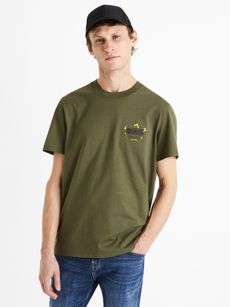 Celio Tricou verde din bumbac pentru bărbați Celio Dragon Ball Z