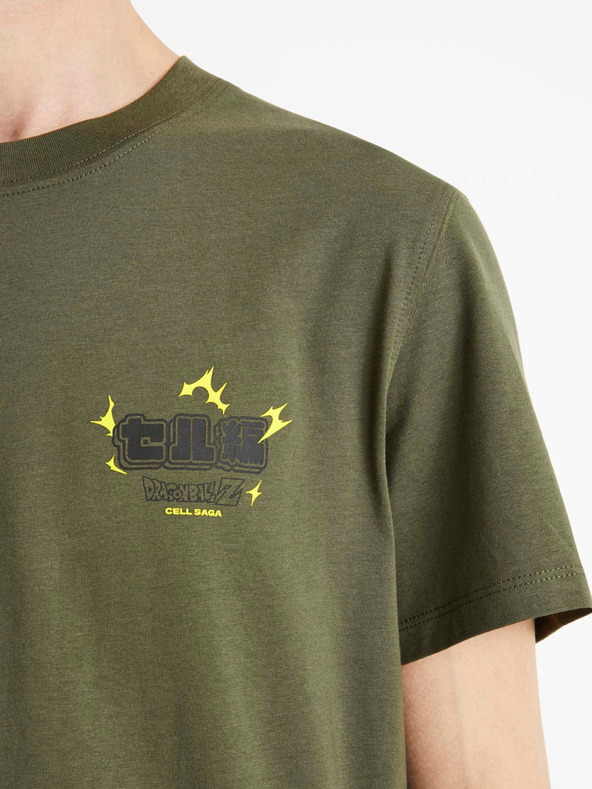 Celio Tricou verde din bumbac pentru bărbați Celio Dragon Ball Z