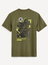 Celio Tricou verde din bumbac pentru bărbați Celio Dragon Ball Z