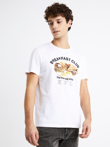 Celio Tricou alb imprimat pentru bărbați Celio Debreaki