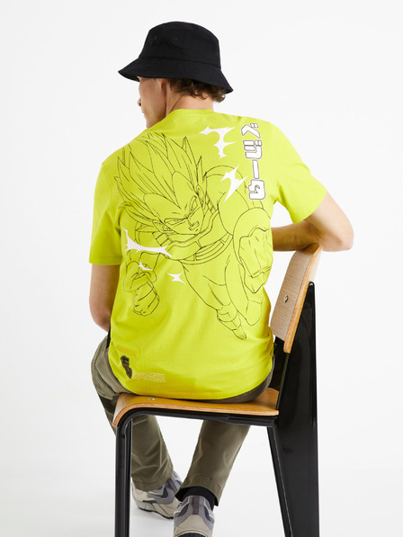Celio Tricou galben neon pentru bărbați Celio Dragon Ball Z