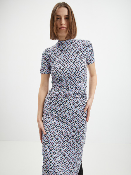 Orsay Rochie de damă albastru deschis cu model și fente ORSAY