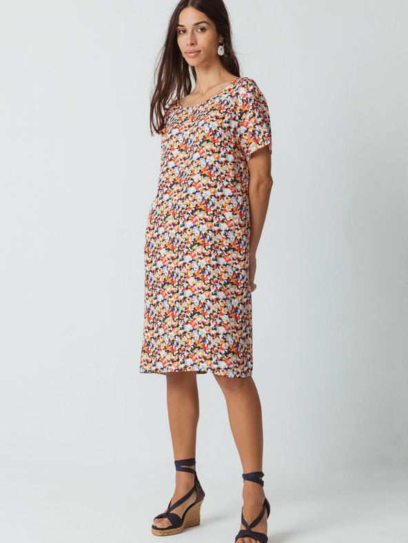 SKFK Rochie cu flori portocalie pentru femei SKFK Kai