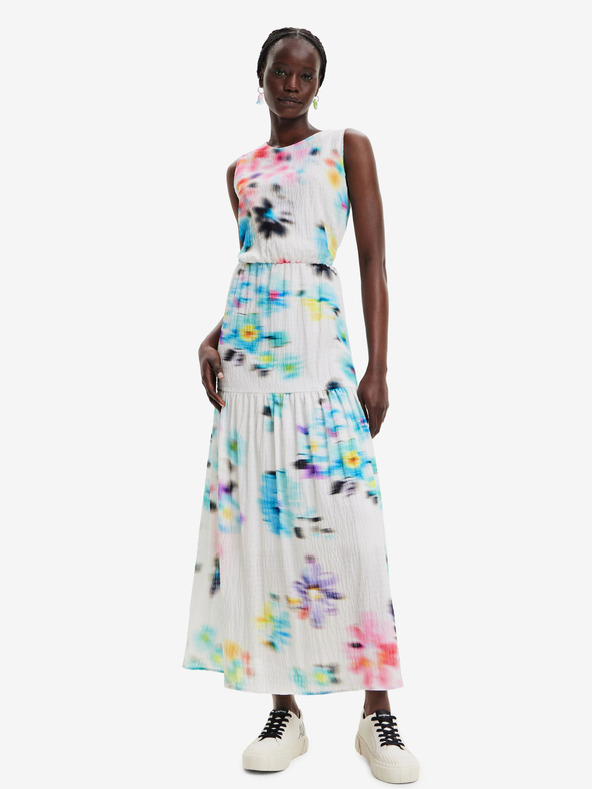 Desigual Rochie albă cu model pentru femei Desigual Avinyon