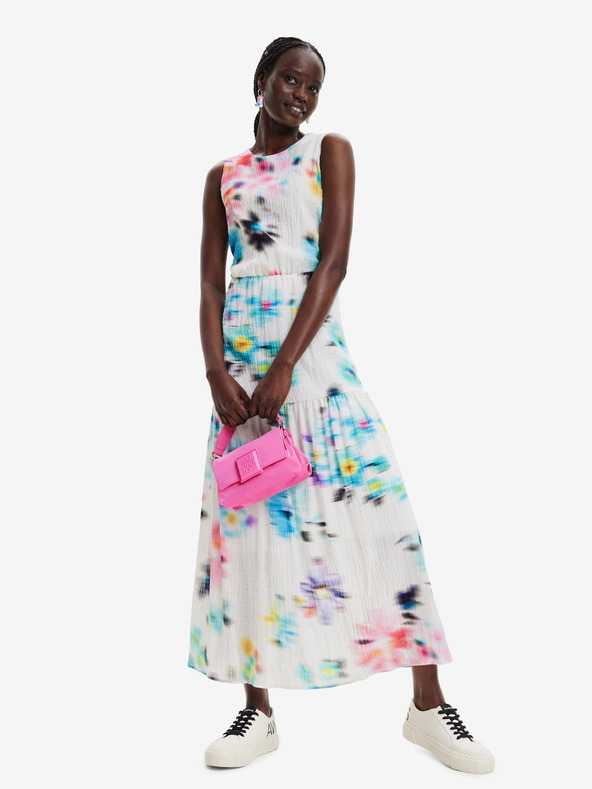 Desigual Rochie albă cu model pentru femei Desigual Avinyon