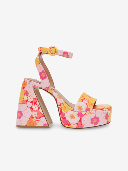 Steve Madden Sandale cu toc portocalii și roz pentru femei Steve Madden