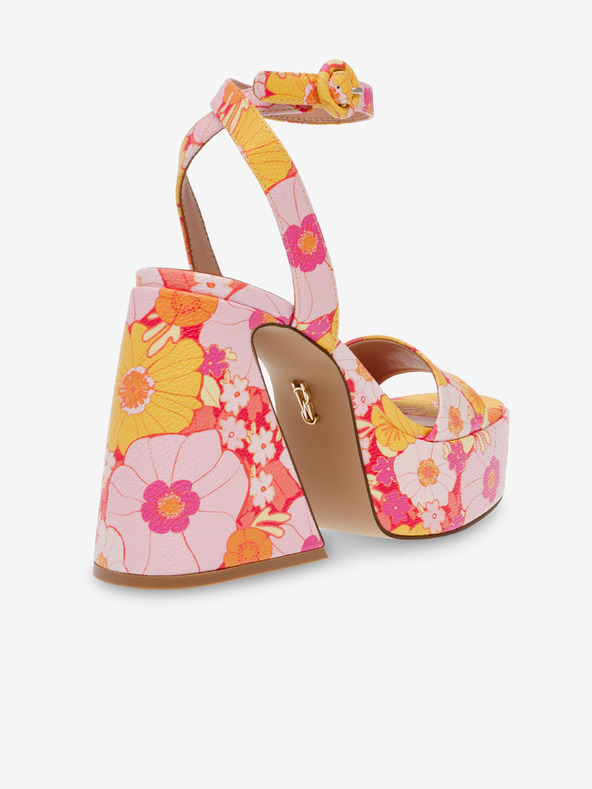 Steve Madden Sandale cu toc portocalii și roz pentru femei Steve Madden