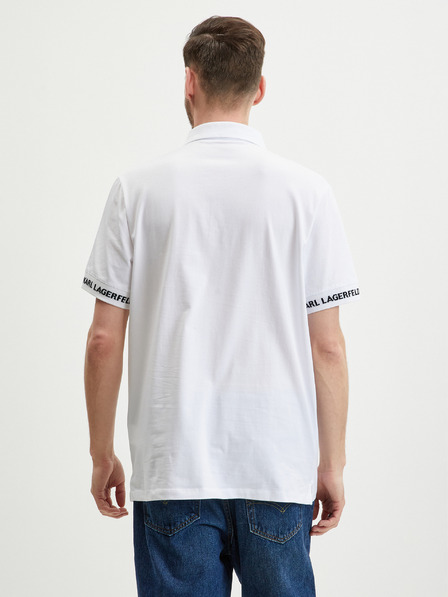 Karl Lagerfeld Tricou polo alb pentru bărbați KARL LAGERFELD