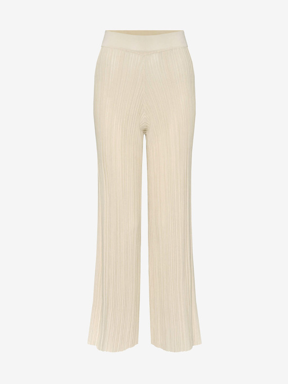 Orsay Pantaloni largi bej cu nervuri ORSAY