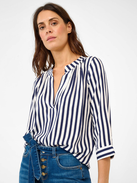 Orsay Bluză în dungi alb-albastru cu mâneci trei sferturi ORSAY