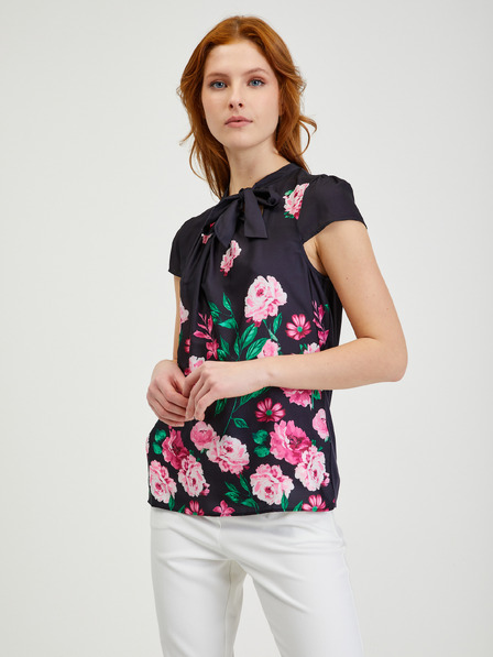 Orsay Bluză de damă neagră florală ORSAY