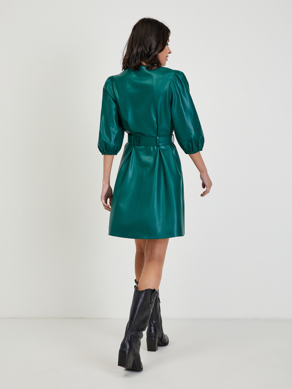 Orsay Rochie de damă verde din imitație de piele ORSAY