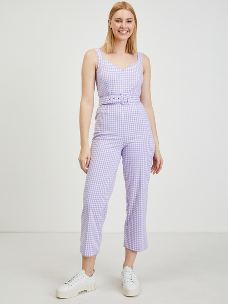 Orsay Salopetă în carouri violet deschis de damă ORSAY