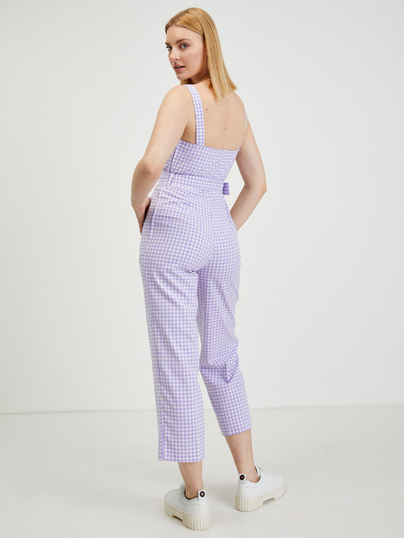 Orsay Salopetă în carouri violet deschis de damă ORSAY