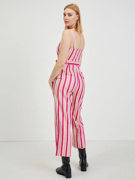 Orsay Salopetă de in bej-roz pentru femei ORSAY