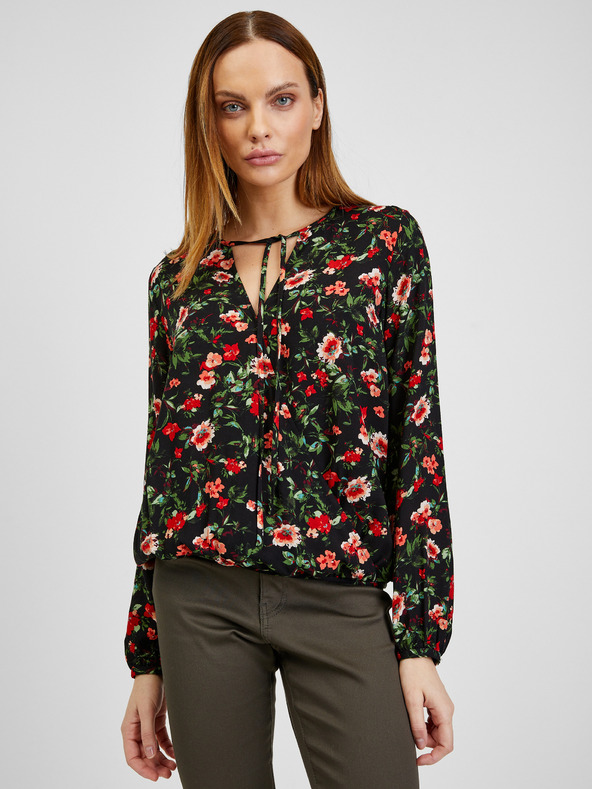 Orsay Bluză cu model floral roșu-negru de damă ORSAY