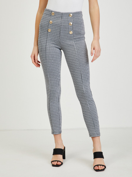 Orsay Pantaloni de damă cu model alb și negru ORSAY
