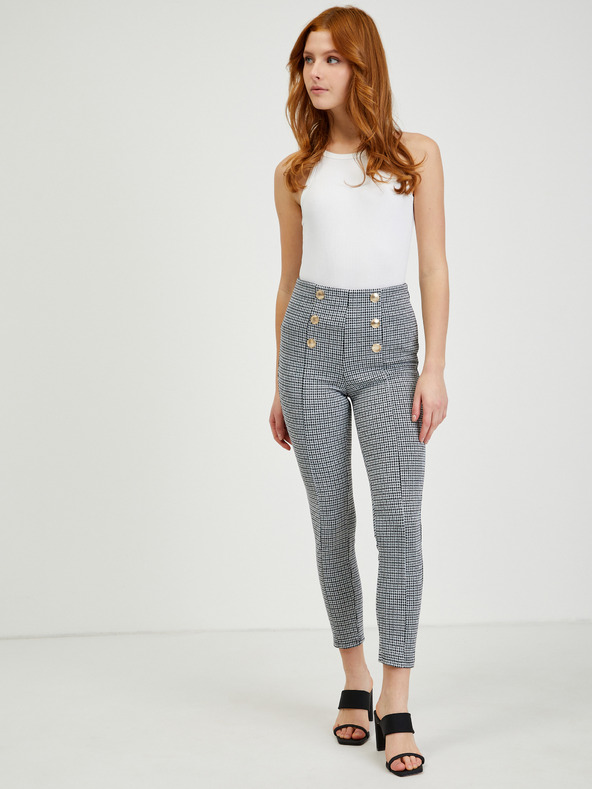 Orsay Pantaloni de damă cu model alb și negru ORSAY