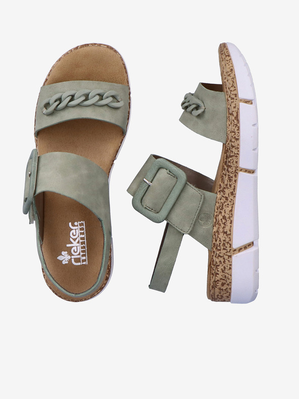 Rieker Sandale cu platformă pentru femei kaki Rieker