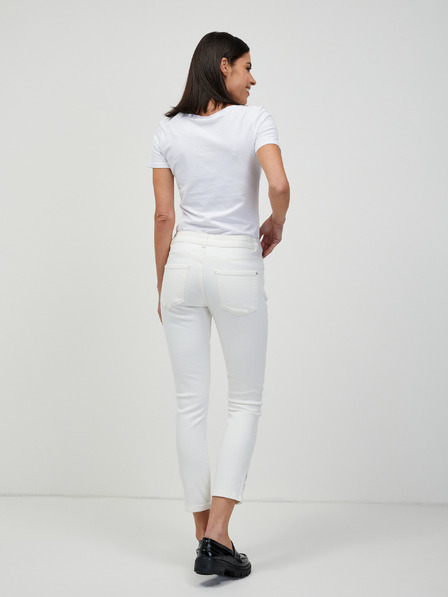 Orsay Blugi albi skinny trei sferturi ORSAY