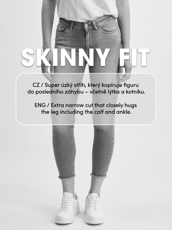 Orsay Blugi albi skinny trei sferturi ORSAY