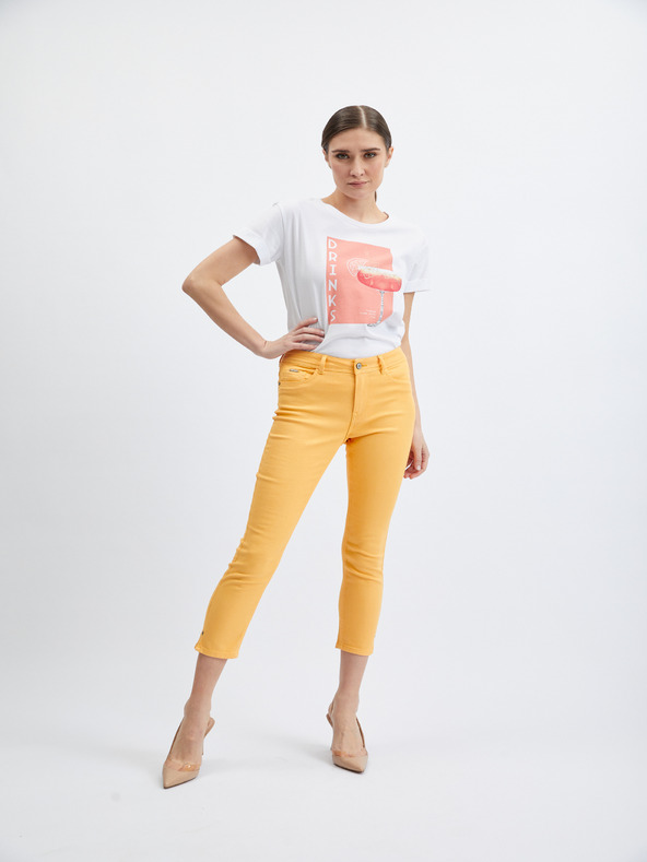Orsay Blugi de damă scurtați skinny fit portocalii ORSAY