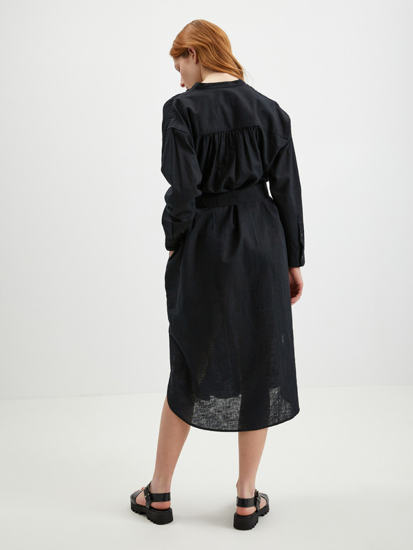 GAP Rochie midi din in tip cămașă GAP