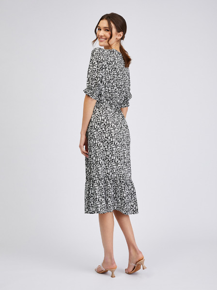 Orsay Rochie florală de damă albă și neagră ORSAY