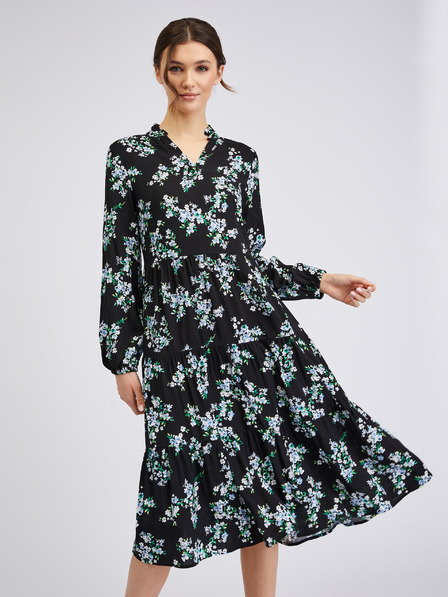 Orsay Rochie florală de damă neagră ORSAY