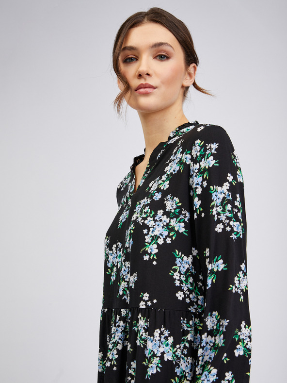 Orsay Rochie florală de damă neagră ORSAY
