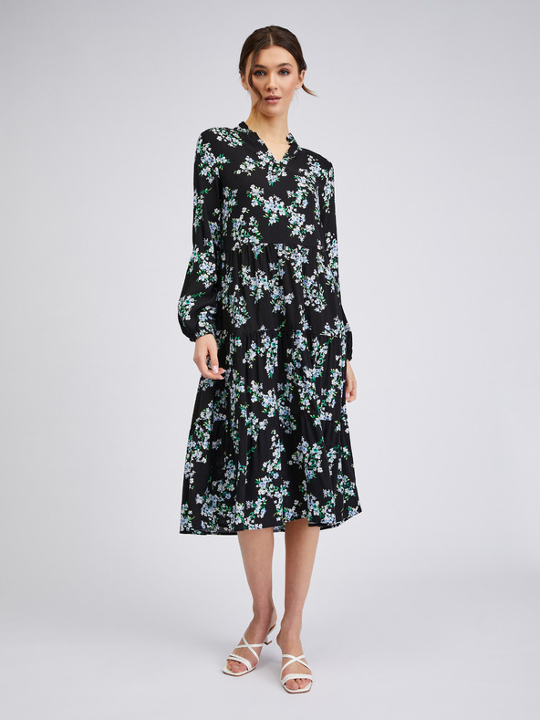 Orsay Rochie florală de damă neagră ORSAY