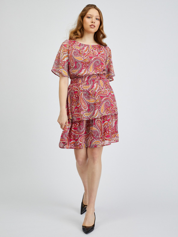 Orsay Rochie de damă cu model roșu-roz ORSAY