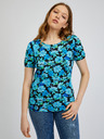 Orsay Tricou floral de damă albastru-negru ORSAY