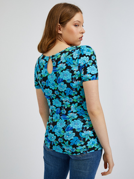 Orsay Tricou floral de damă albastru-negru ORSAY