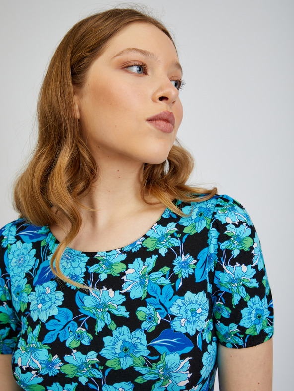 Orsay Tricou floral de damă albastru-negru ORSAY