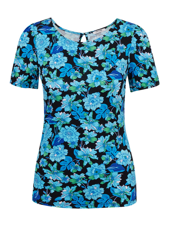 Orsay Tricou floral de damă albastru-negru ORSAY