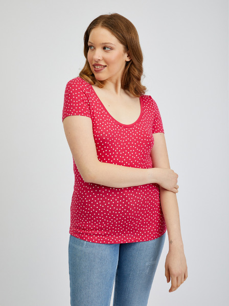 Orsay Tricou de damă cu buline roz închis ORSAY