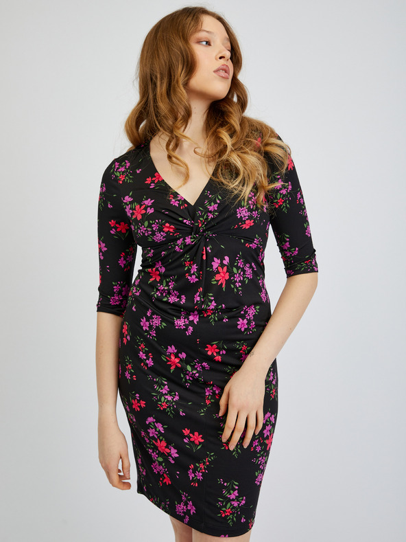 Orsay Rochie florală de damă neagră ORSAY