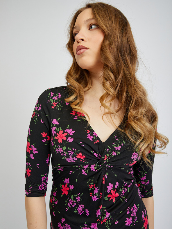 Orsay Rochie florală de damă neagră ORSAY