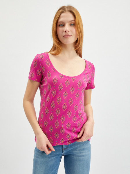 Orsay Tricou de damă cu model ORSAY roz închis