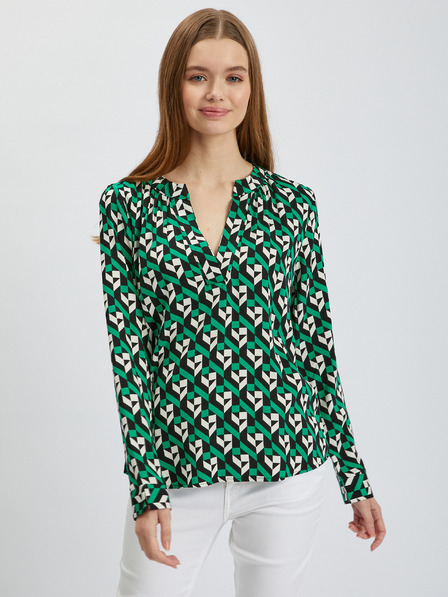 Orsay Bluză de damă cu model alb-verde ORSAY