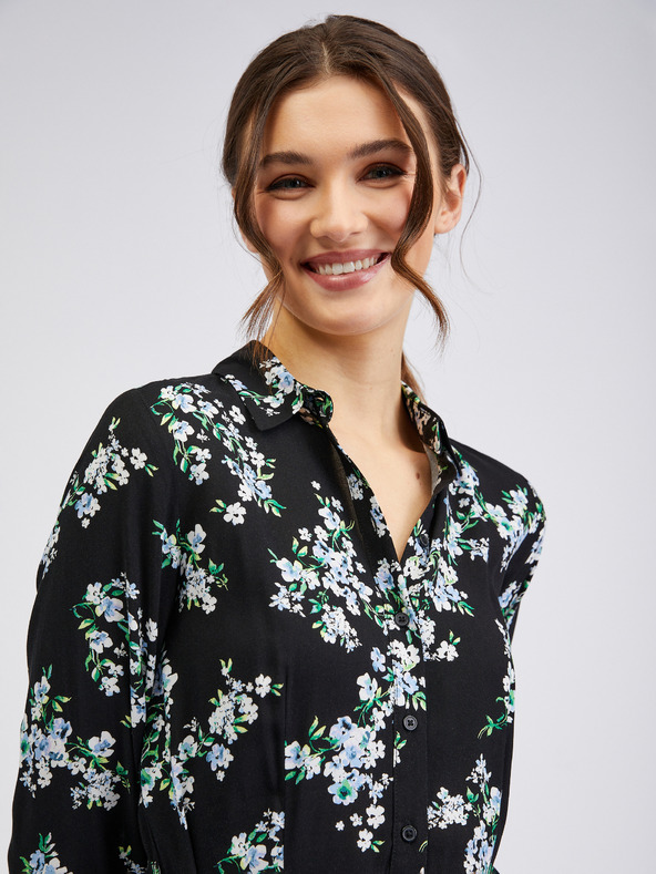 Orsay Rochie florală de damă neagră ORSAY