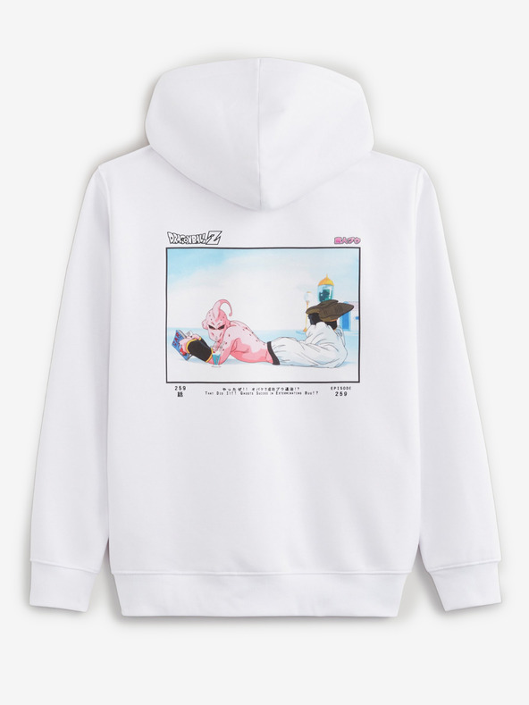 Celio Sweatshirt alb pentru bărbați cu imprimeu Celio Dragon Ball Super