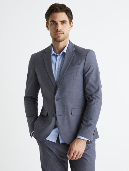 Celio Jachetă de costum slim fit albastru gri pentru bărbați Celio Buchambray
