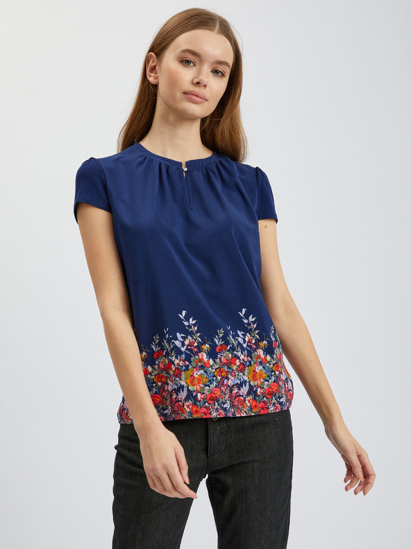 Orsay Bluză cu model floral roz-albastru pentru femei ORSAY