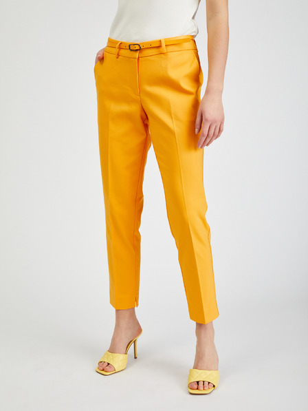 Orsay Pantaloni de damă portocalii cu curea ORSAY