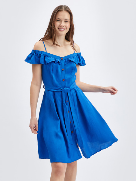 Orsay Rochie de damă albastră cu amestec de in ORSAY