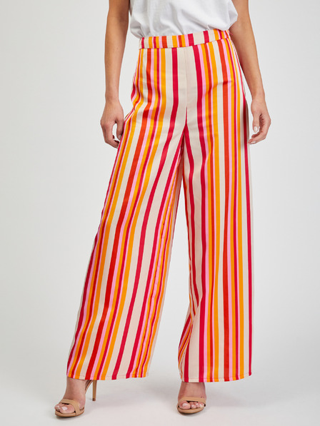 Orsay Pantaloni largi cu dungi roșii și galbene pentru femei ORSAY