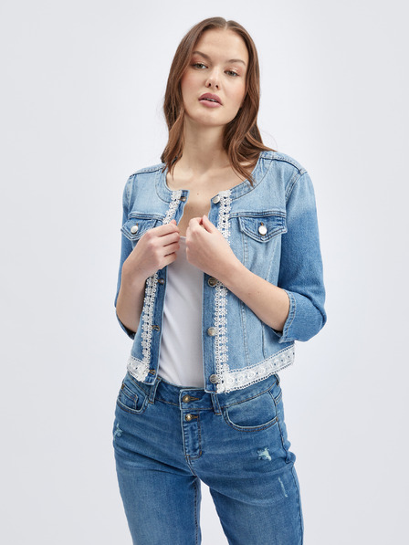 Orsay Jachetă din denim albastru deschis pentru femei ORSAY