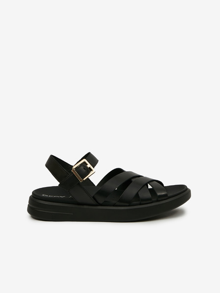 Geox Sandale negre din piele pentru femei Geox